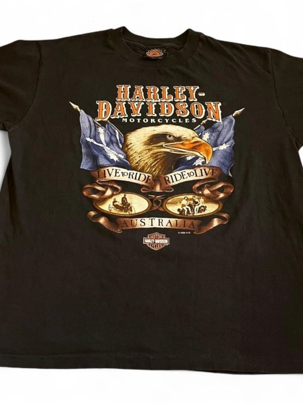 Vintage 1996 Men’s Harley Davidson “Live To Ride” Eagle Australia Shirt Size L